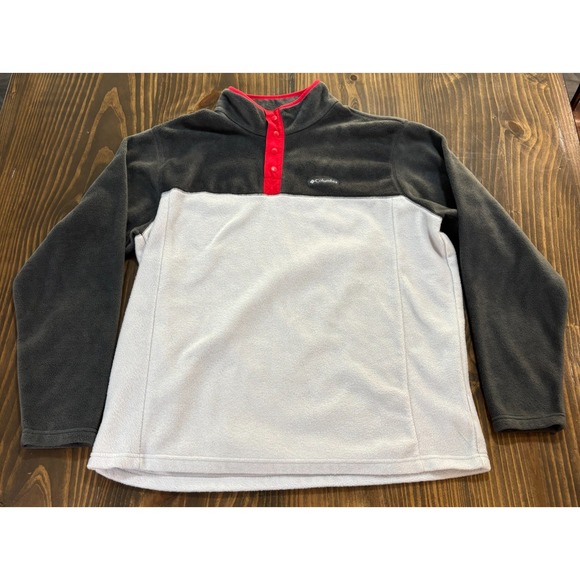 COLUMBIA Mens Fleece Pullover XL Snap Button Colorblock Jacket - Picture 3 of 8